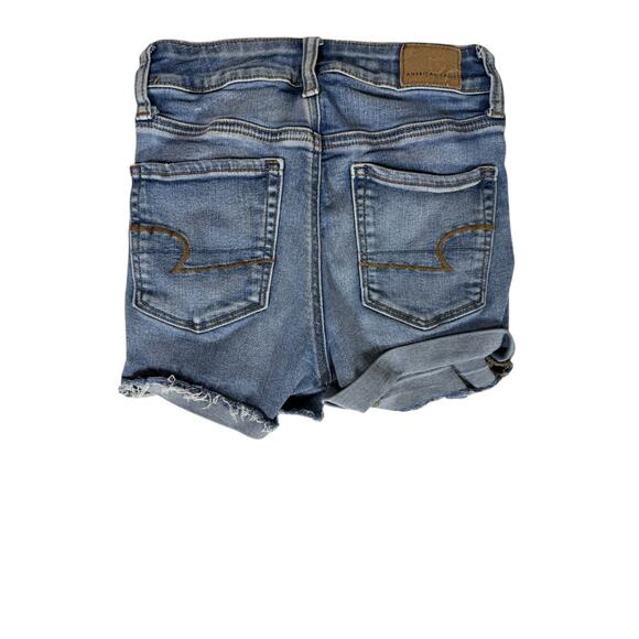 american eagle Pants - American Eagle Shorts women 00 Blue Hi-rise Shortie Ripped Denim